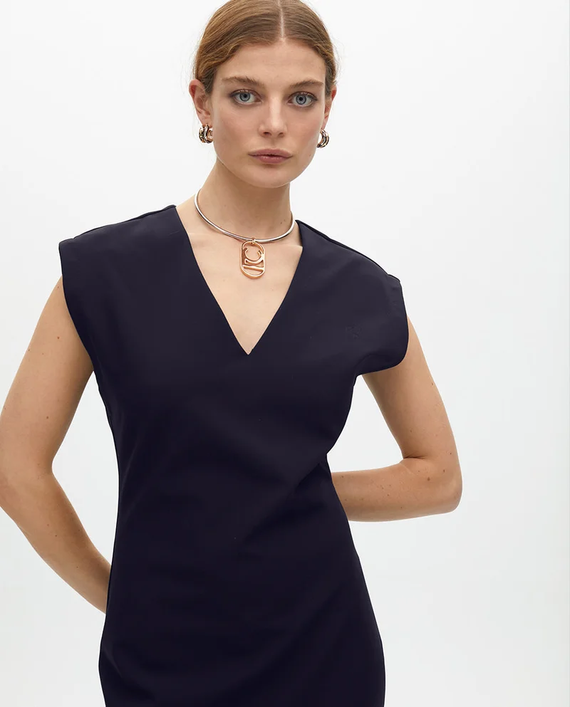 لولا كساديمونت Fitted Technical Fabric Midi Dress